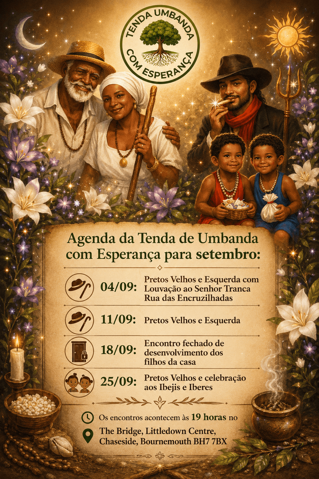 Calendário de atividades do mês